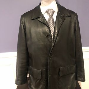 Leather Canali Coat